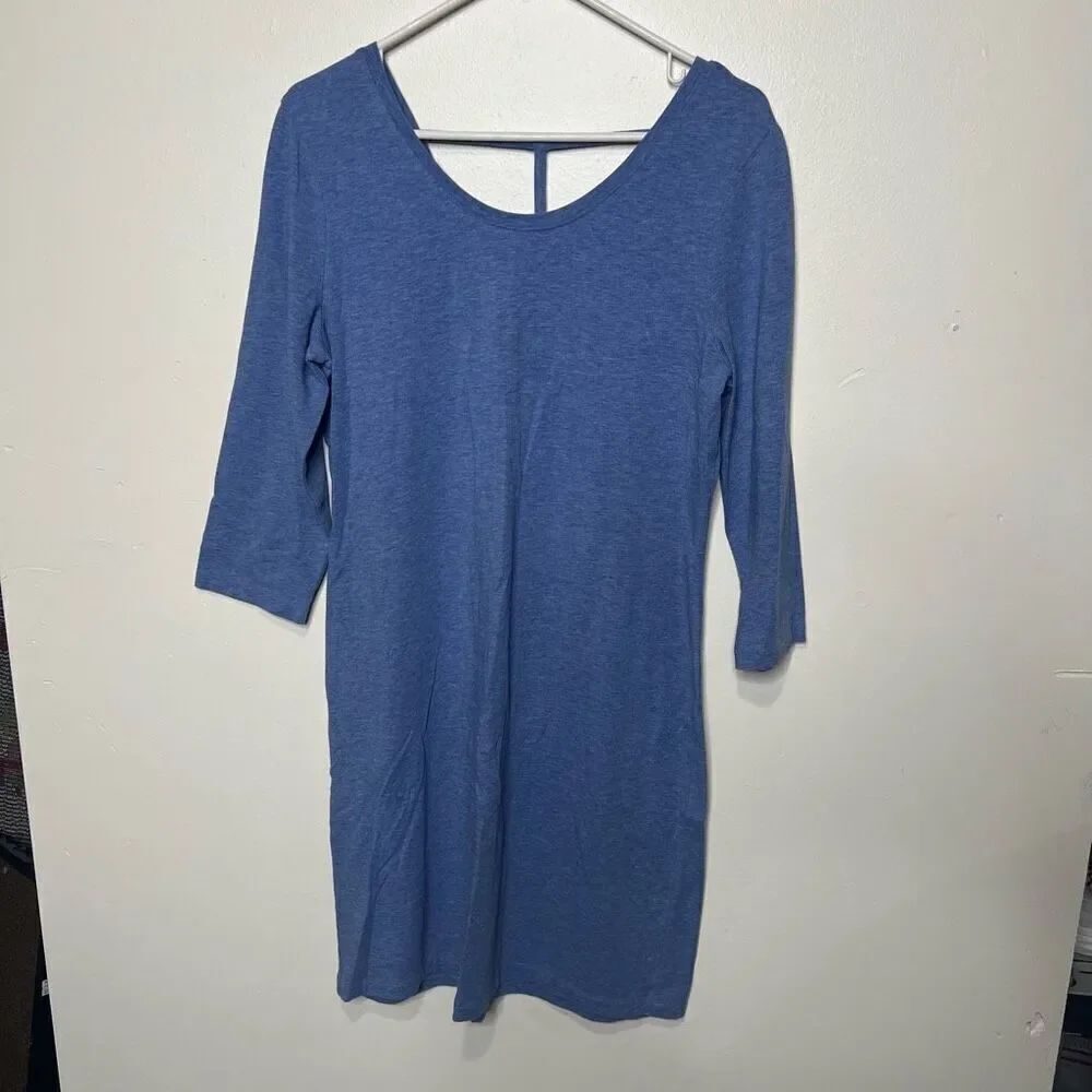 Lole Blue 3/4 Sleeve Casual Dress Size Large